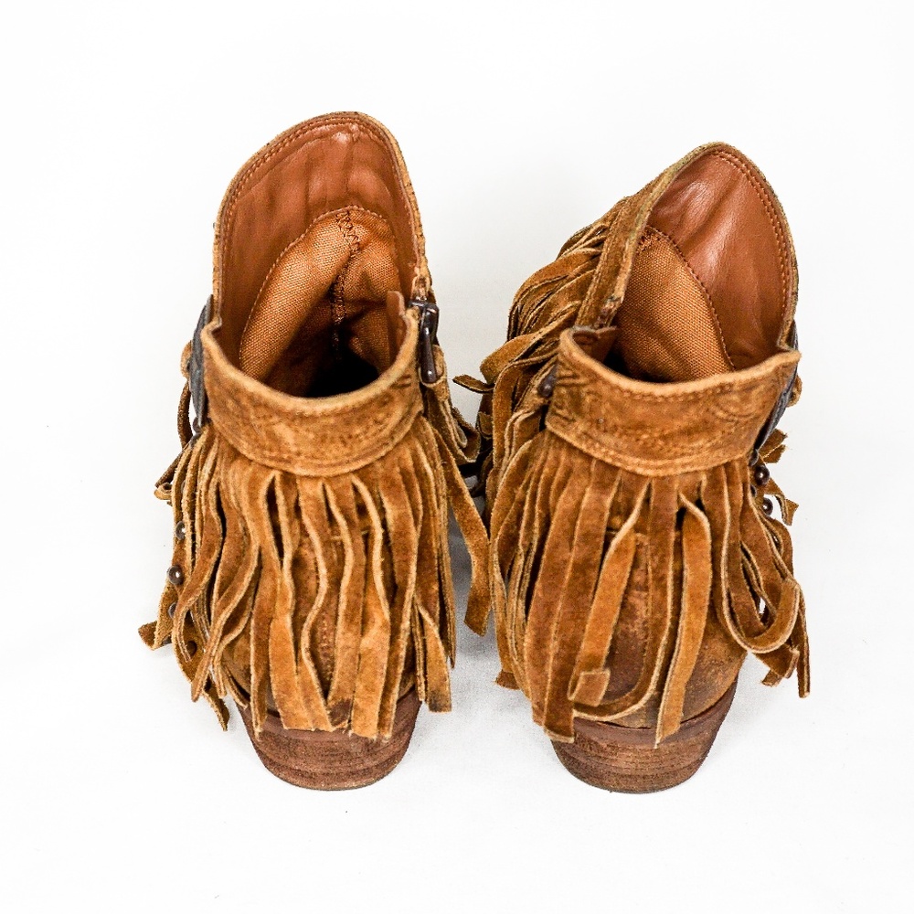 SAM EDELMAN Suede Leather Fringe Booties Boots 8 - Picture 6 of 8